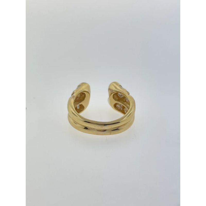 18 Karat Gelbgold Ring mit geteiltem Diamanten  im Zustand „Neu“ im Angebot in Los Angeles, CA