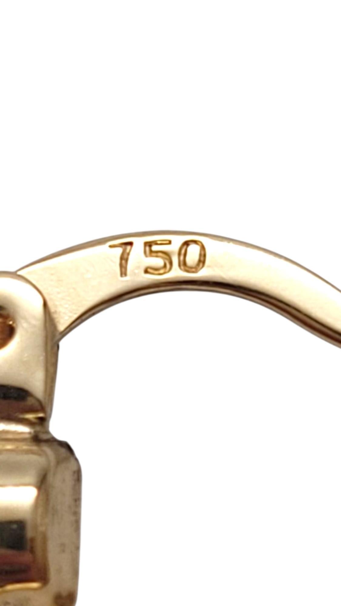 18K Yellow Gold Square Hoop Earrings #21959 For Sale 3