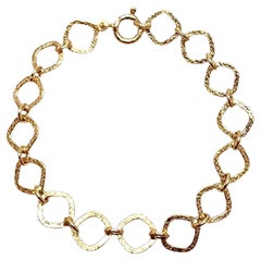 18K Yellow Gold Square-Link Chain Bracelet #22807