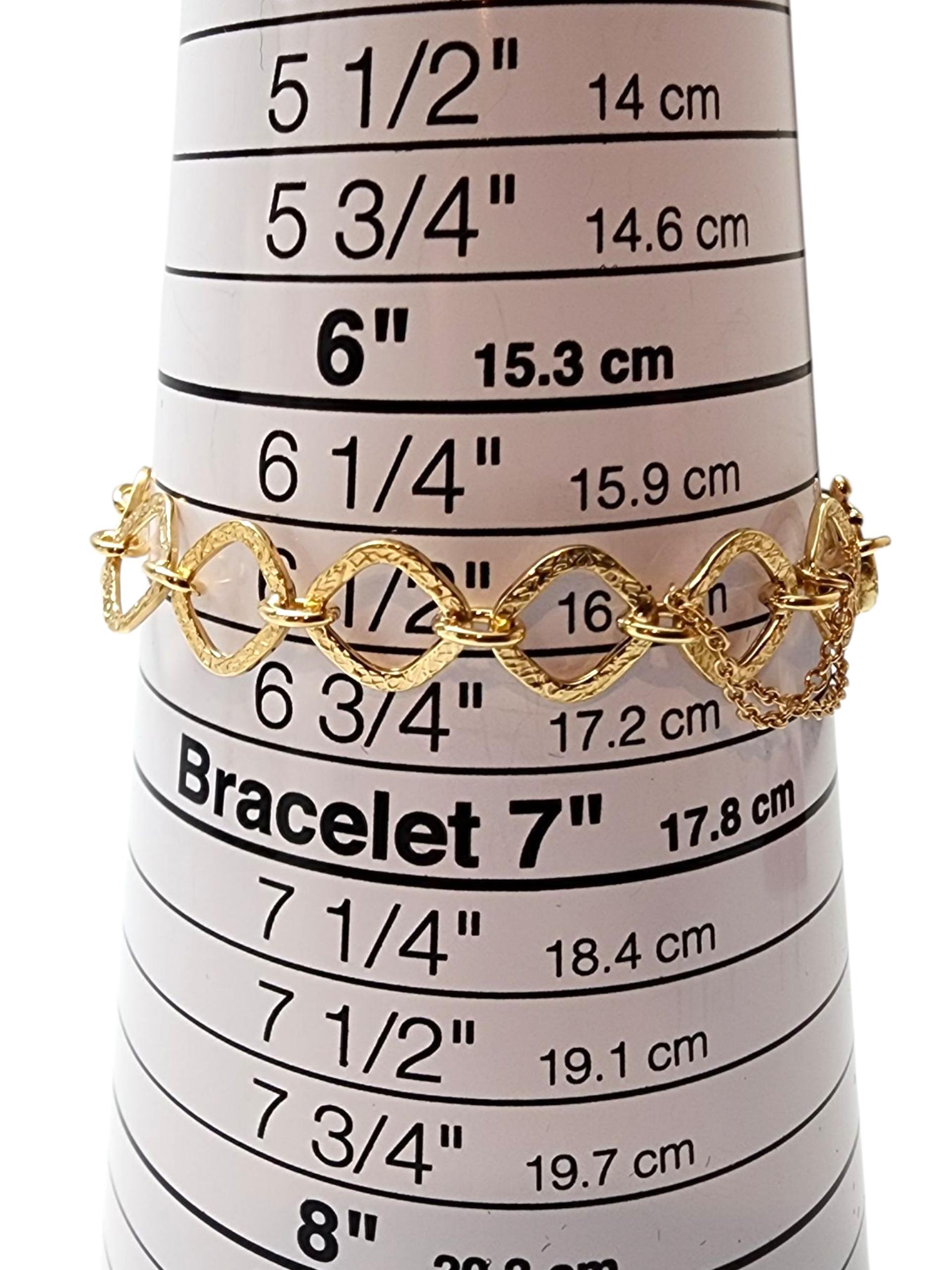 Women's 18K Yellow Gold Square-Link Chain Bracelet #22808 For Sale