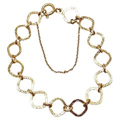 18K Yellow Gold Square-Link Chain Bracelet #22808