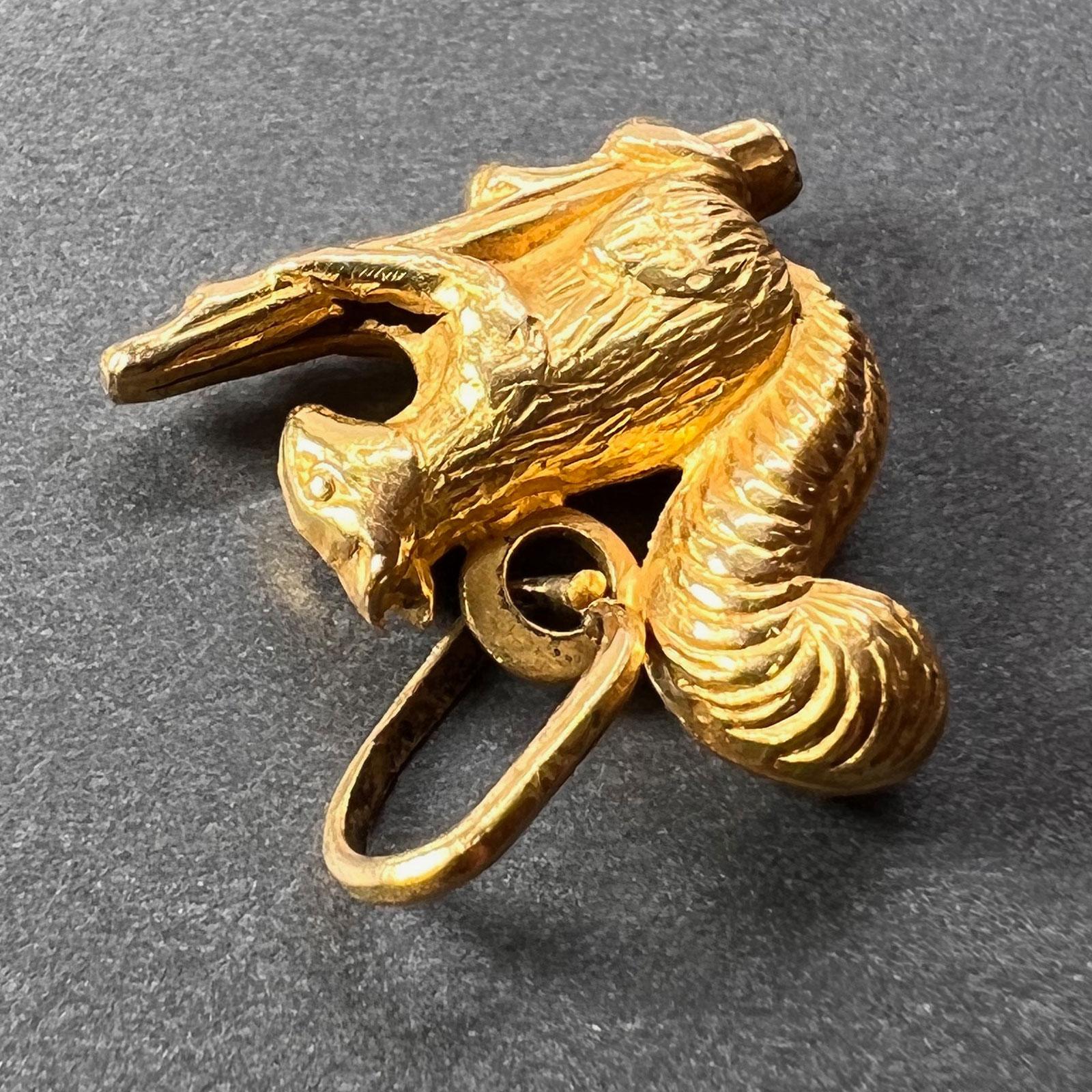18K Yellow Gold Squirrel Charm Pendant 1