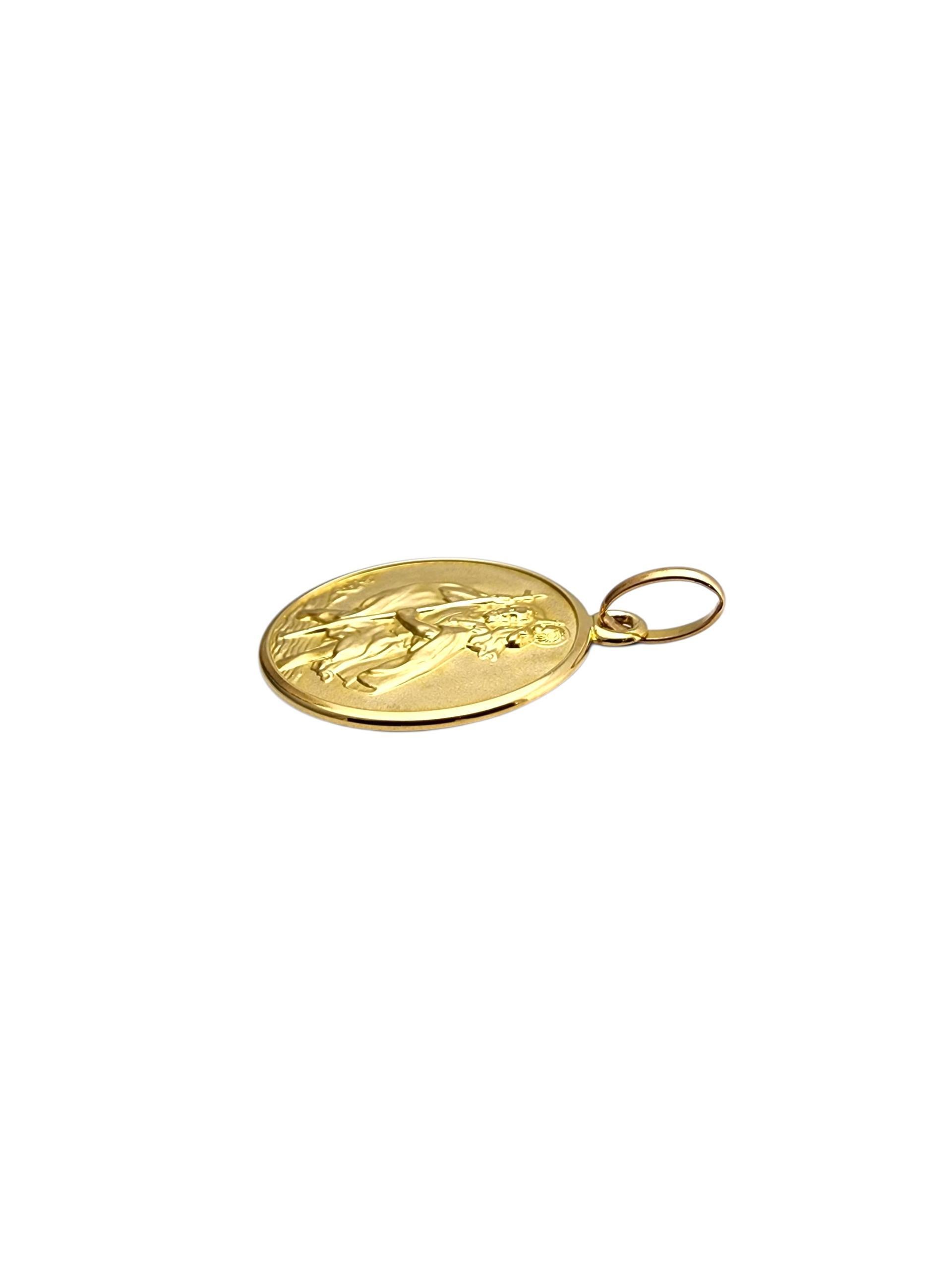 18K Yellow Gold St. Christopher Charm #22752 For Sale 2