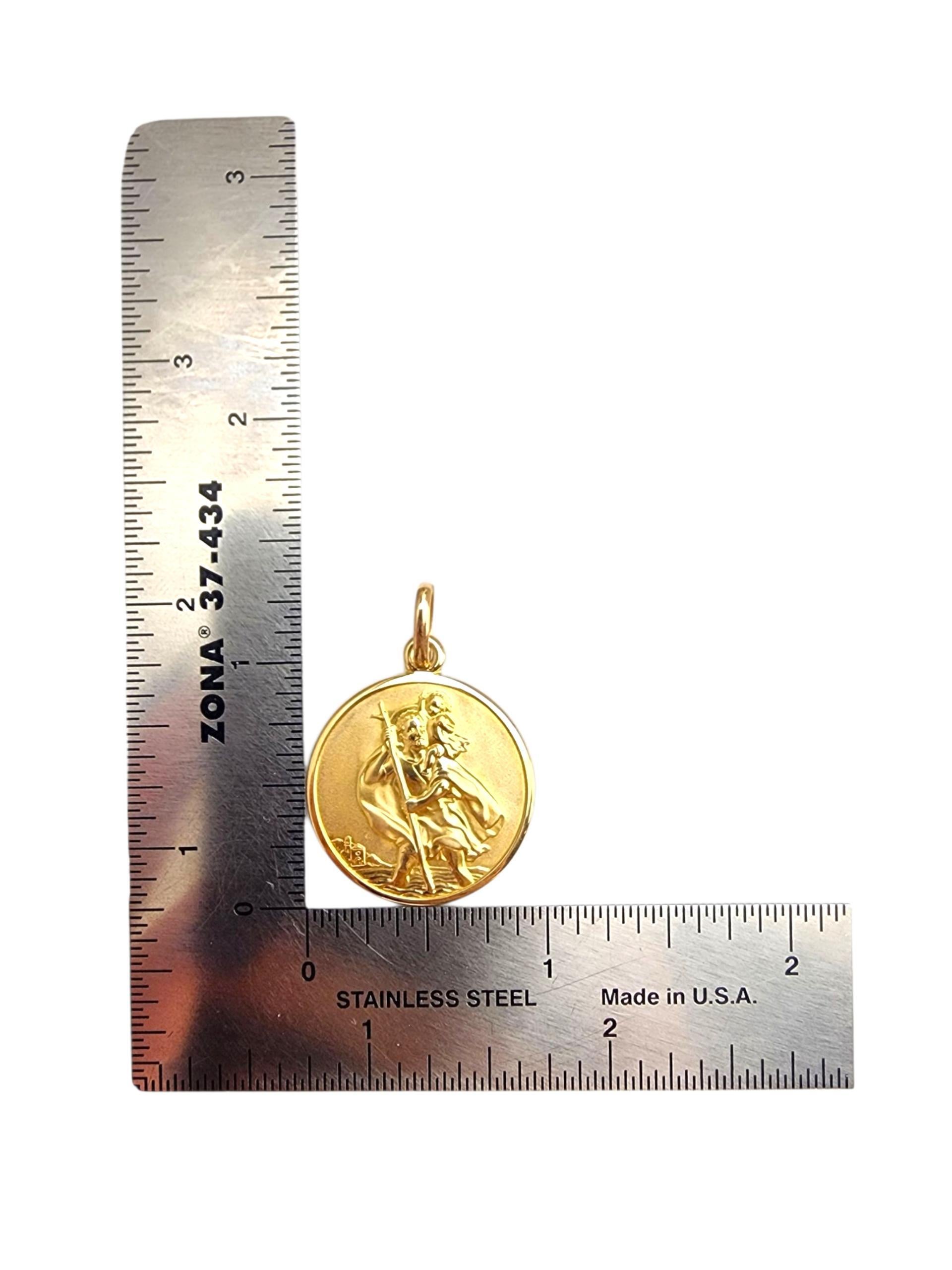 18K Yellow Gold St. Christopher Charm #22752 For Sale 3