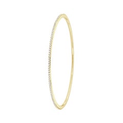 18 Karat Yellow Gold Stackable Micro-Prong Diamond Bangle '1 Carat'