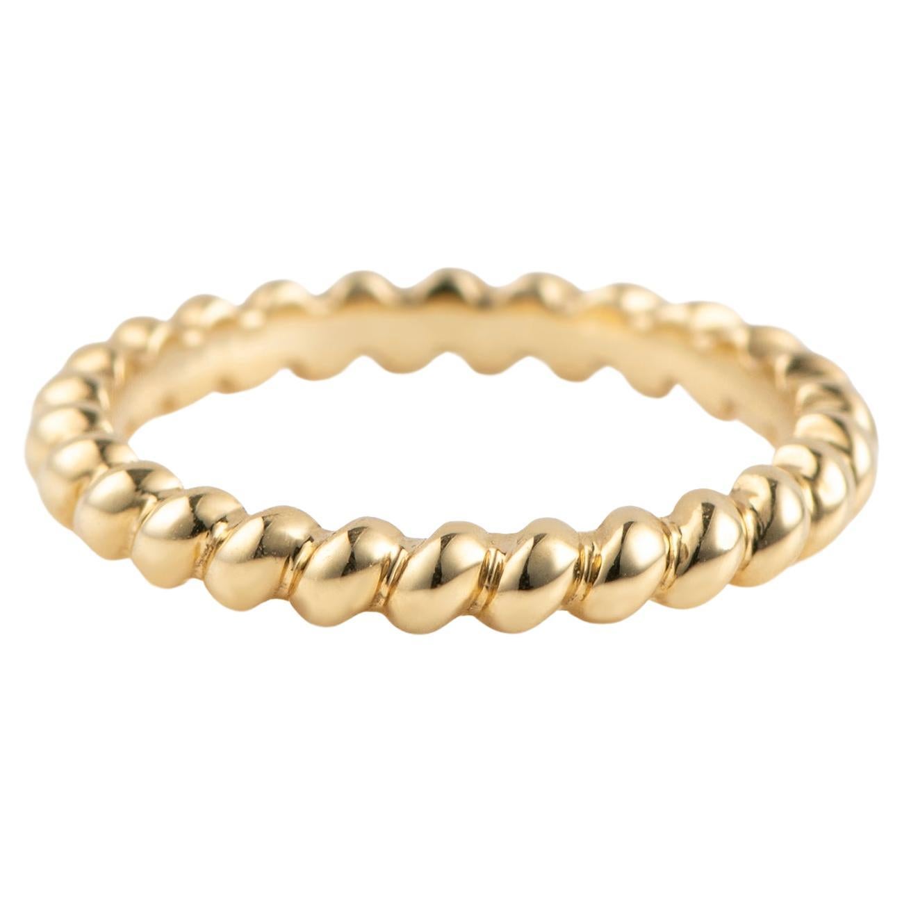 18K Yellow Gold stacking ring with rope detail