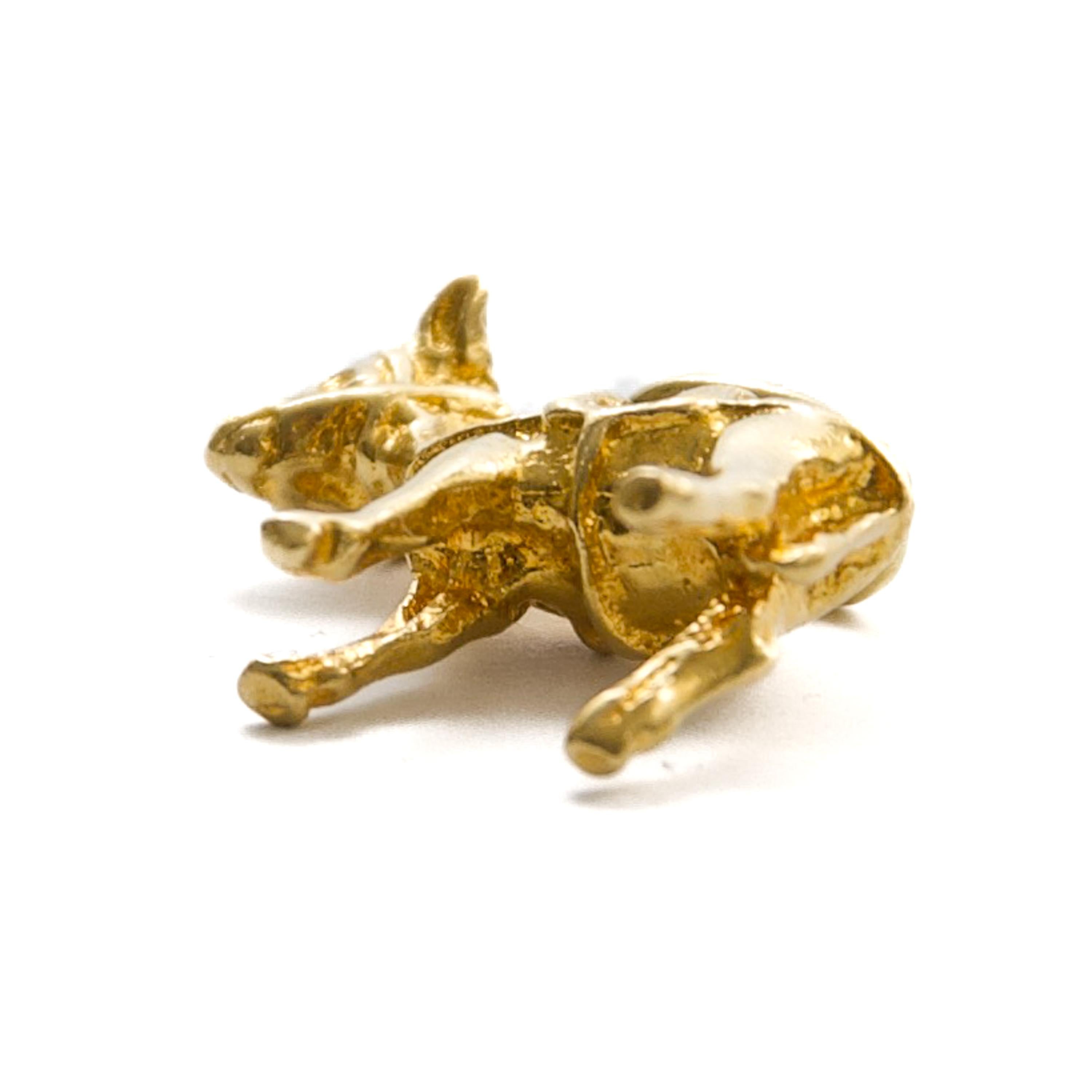 Pendentif en or jaune 18K avec breloque en forme d'âne debout en vente 2