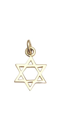 18K Yellow Gold Star of David Pendant #25271