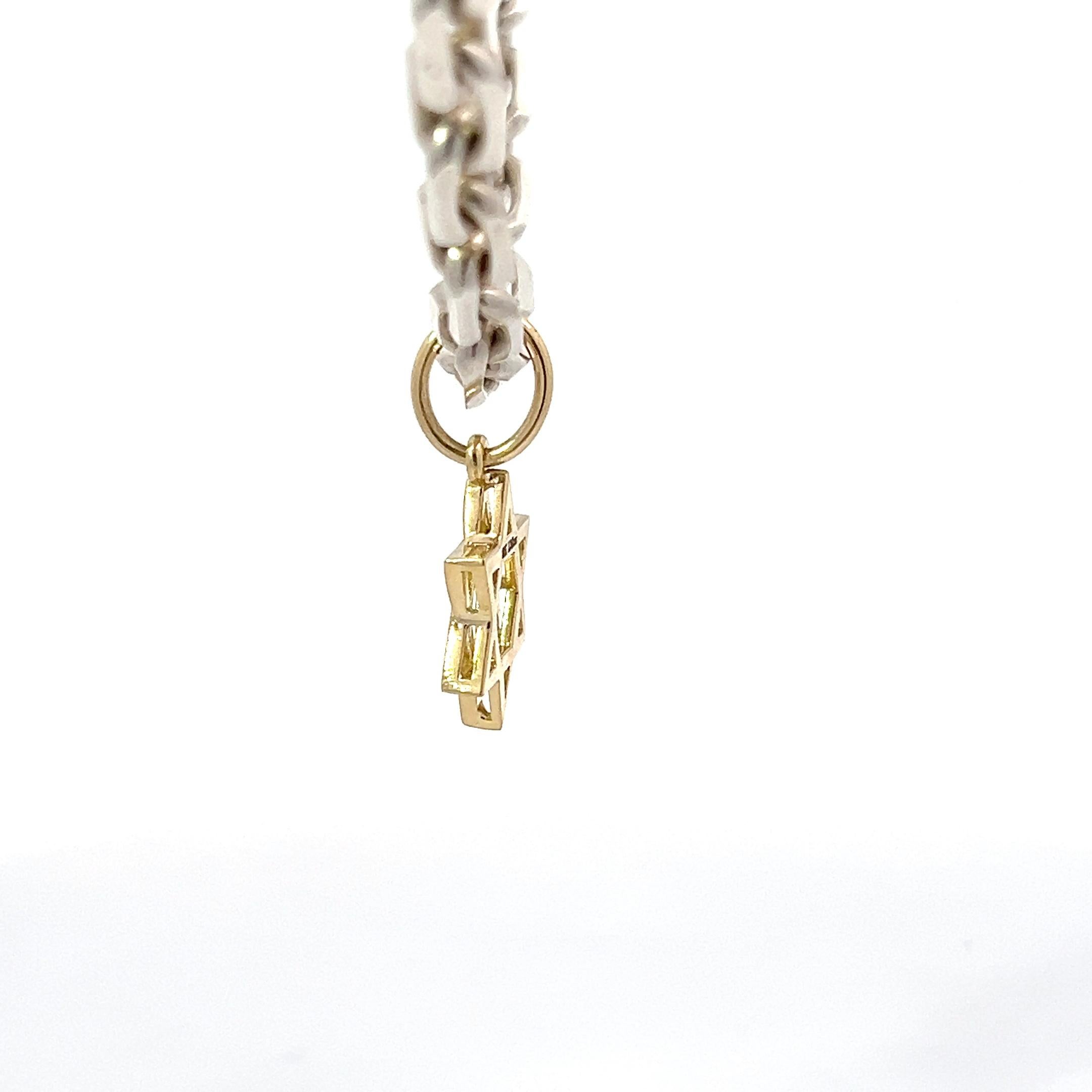 da uomo o donna Ciondolo con stella di David in oro giallo 18k in vendita