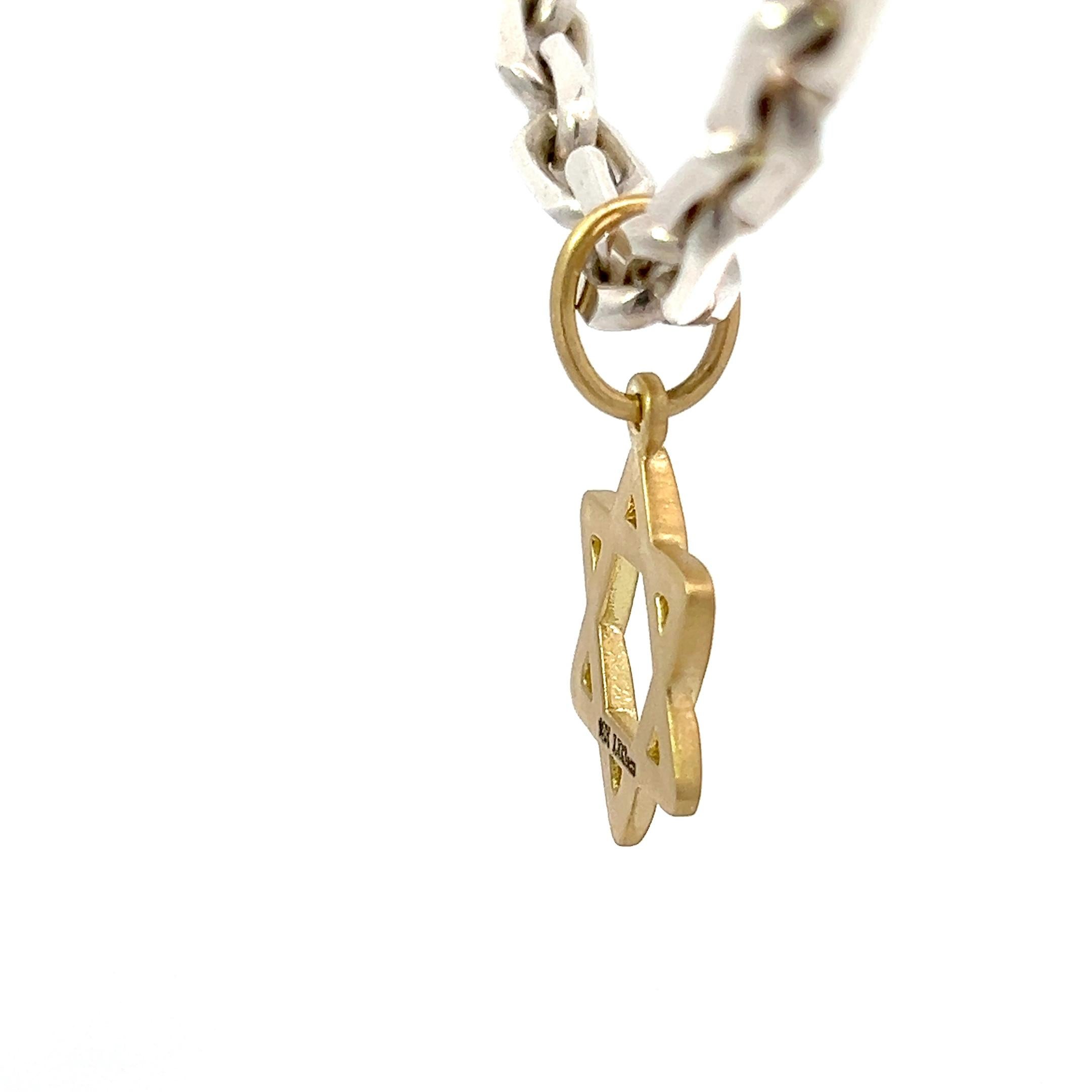 18k Yellow Gold Star Of David Pendant For Sale 5