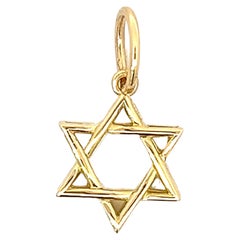 18k Yellow Gold Star Of David Pendant