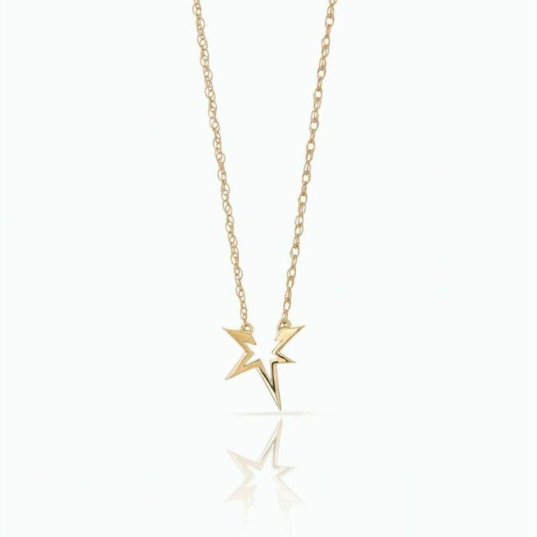 18K Yellow Gold Necklace with Brilliant-Cut Diamond – Everyday Elegance In New Condition For Sale In London, GB