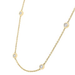 18 Karat Gelbgold Station Diamant-Halskette '1/3 Karat'
