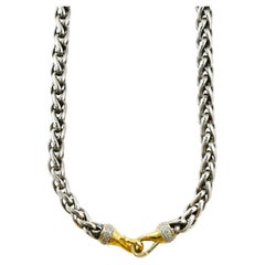 Used 18k Yellow Gold, Sterling Silver, & Diamond David Yurman Necklace, .50tdw