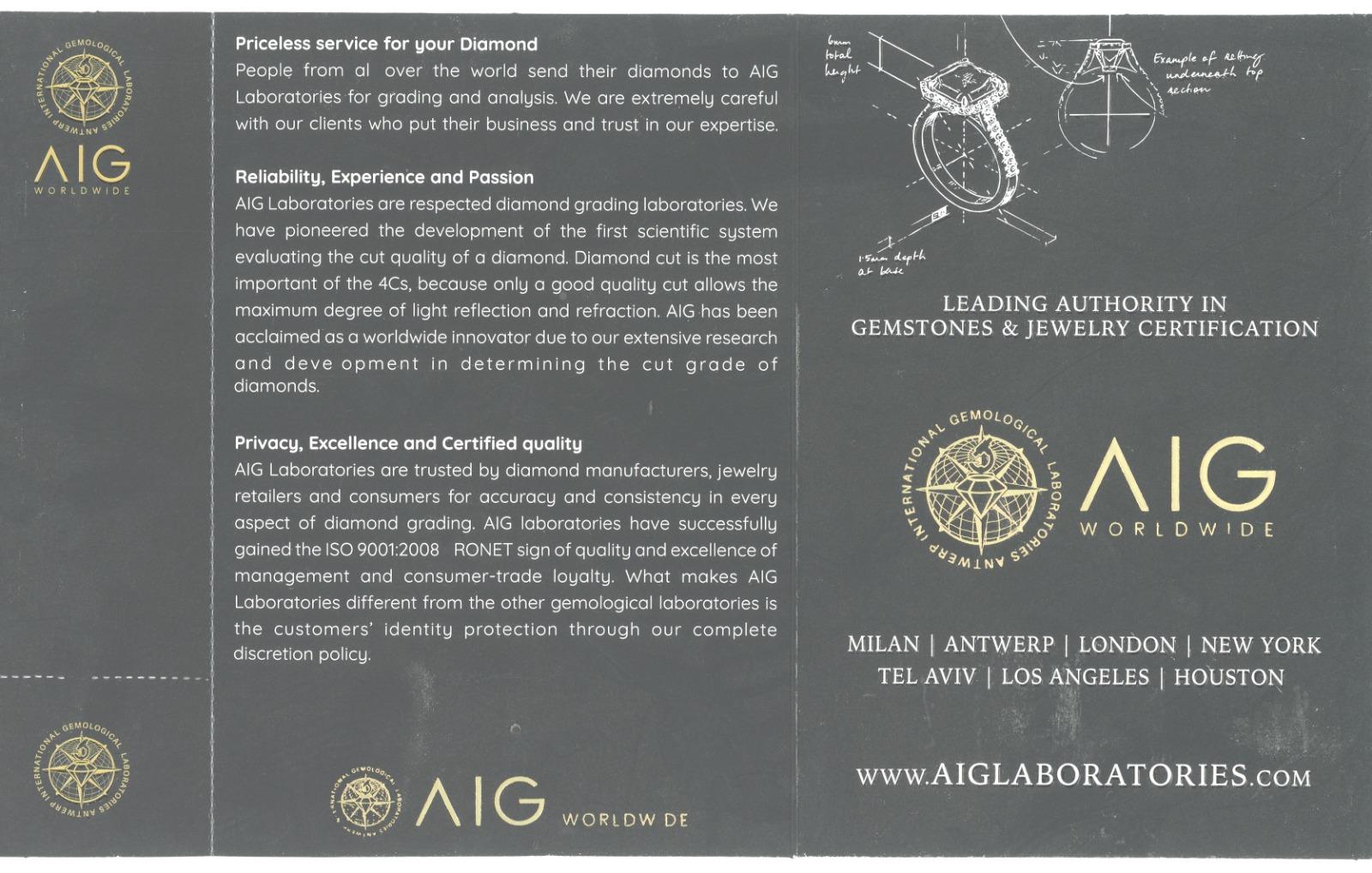 18k Gelbgold Ohrstecker mit 1,89 2,13ct natürlichen Diamanten AIG Zertifikat im Angebot 6