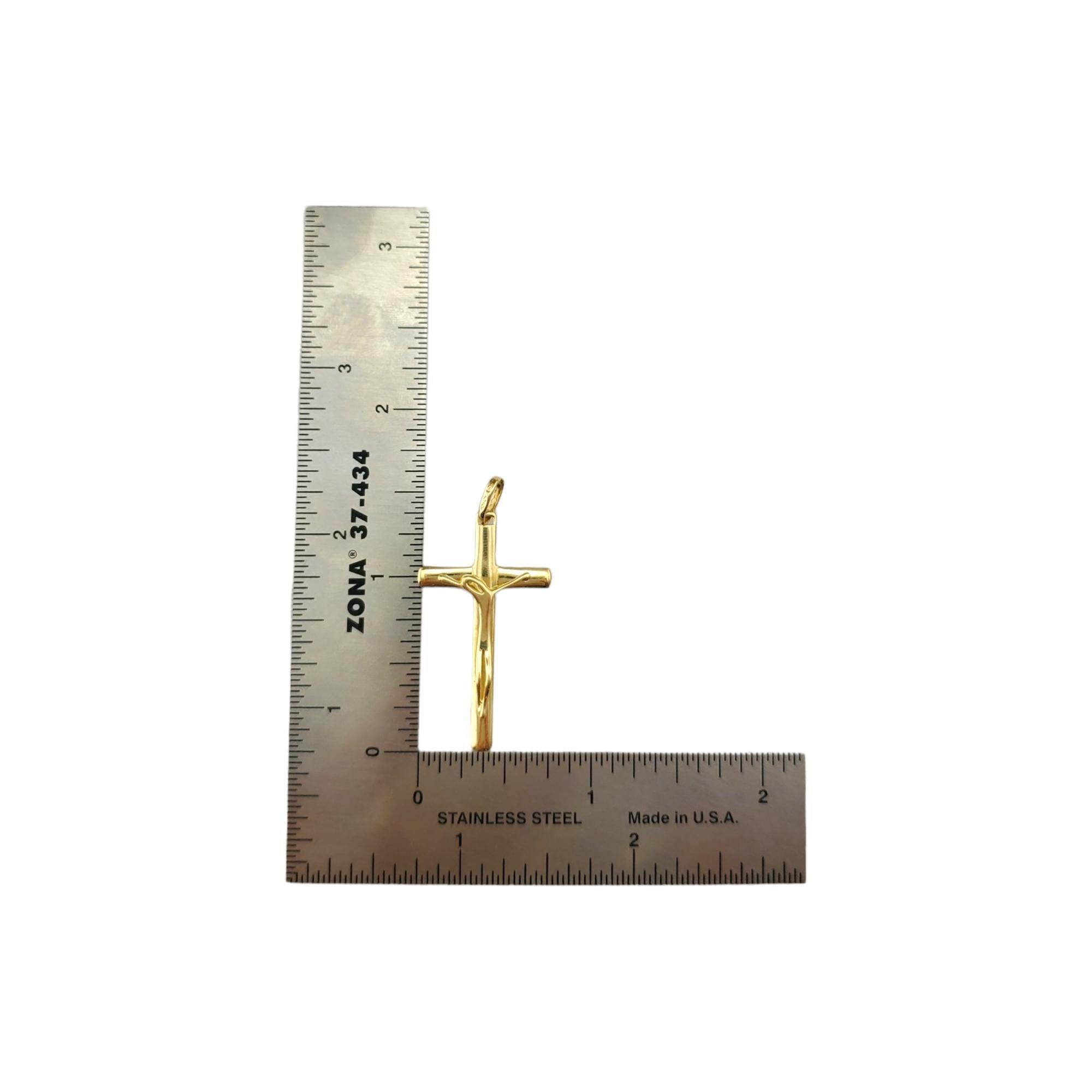 18K Yellow Gold Stylized Crucifix Charm #17433 For Sale 3