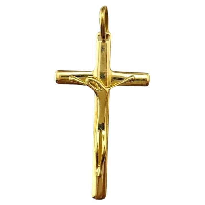 18K Yellow Gold Stylized Crucifix Charm #17433 For Sale