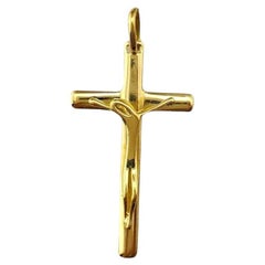 18 Karat Gelbgold Stilisierter Kruzifix-Charm #17433