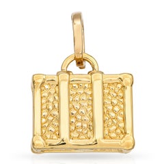 18k Yellow Gold Suitcase Charm Pendant