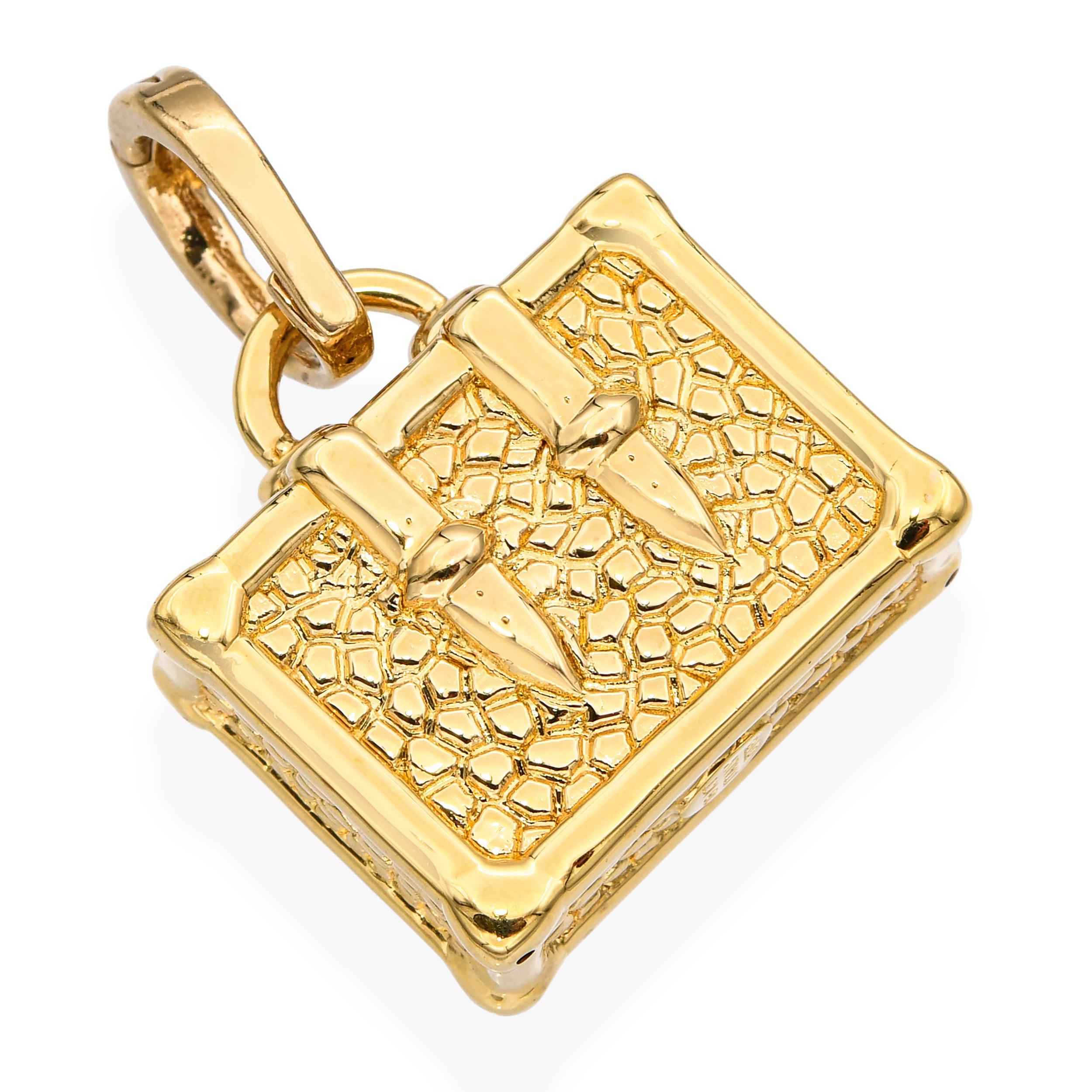 Pendentif en or jaune 18k avec breloque valise Pour femmes en vente