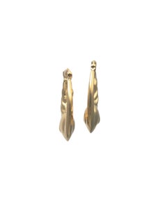 18K Yellow Gold Swan Design Hoop Earrings #25183