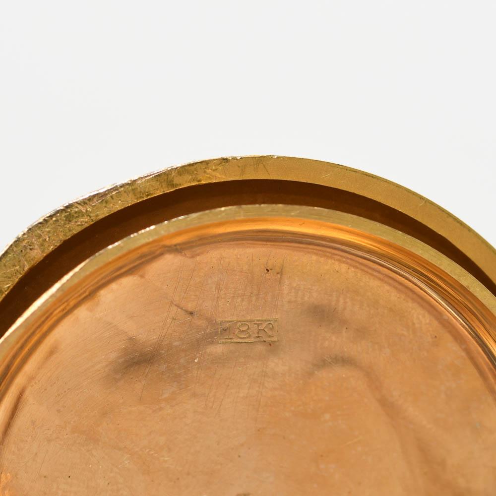 Montre à répétition suisse en or jaune 18 carats, étui de chasse spécial en vente 1