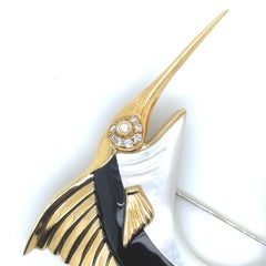 18k Yellow Gold Swordfish Pin