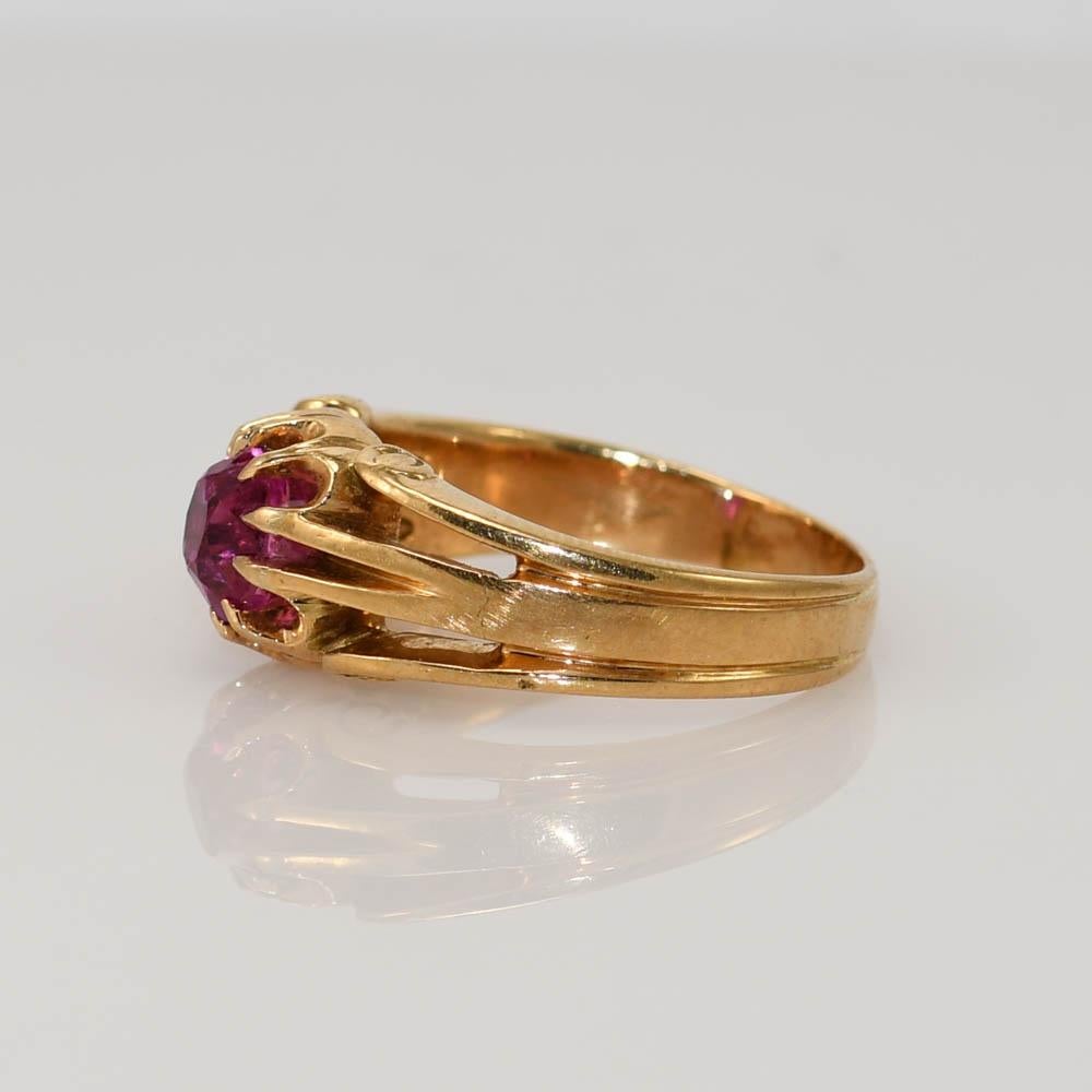 synthetic pink sapphire ring