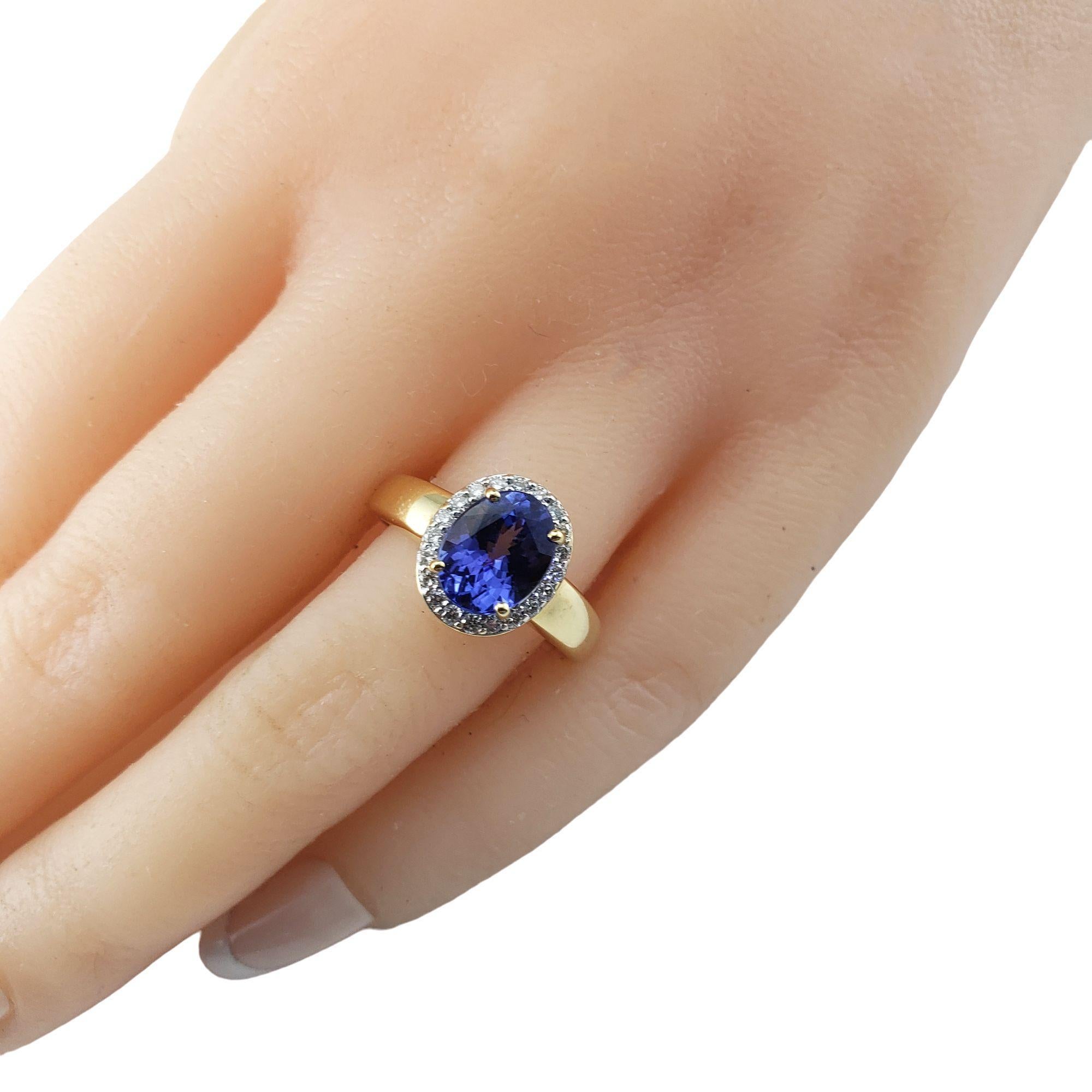 18K Yellow Gold Tanzanite and Diamond Ring Size 7 #15263 For Sale 3
