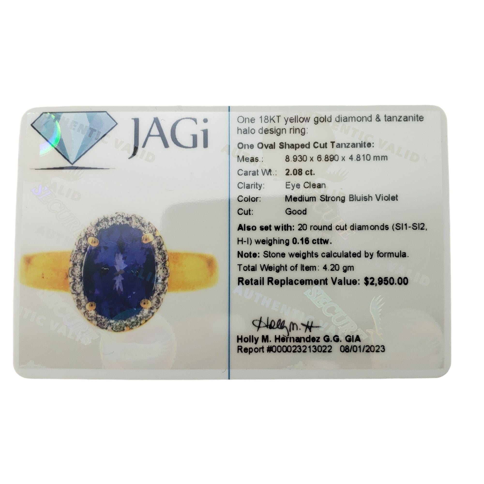 18K Yellow Gold Tanzanite and Diamond Ring Size 7 #15263 For Sale 4