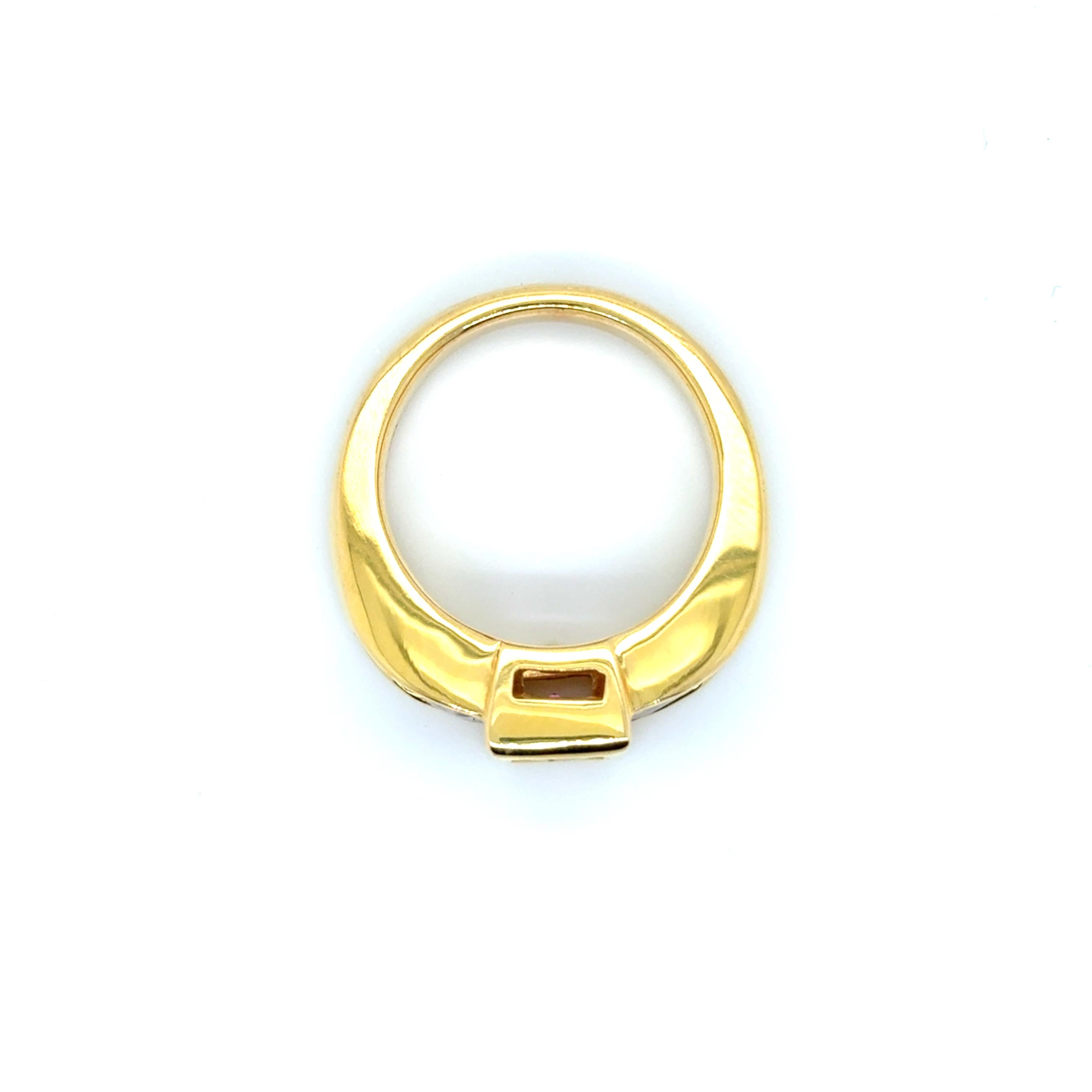 Contemporain Bague de fiançailles en or jaune 18k Tanzanite Rubellite en vente