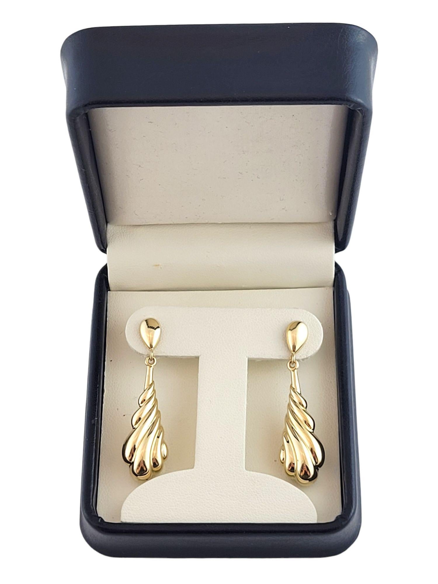 18K Yellow Gold Teardrop Earrings #14798 For Sale 2