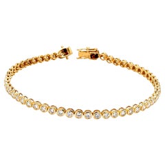 Bracelet de tennis en or jaune 18K serti d'un diamant naturel d'une valeur totale de 2,25 cts