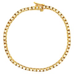 18K Yellow Gold Tennis Bracelet with 1.65ct Natural Diamonds- H Grade VS Clarity