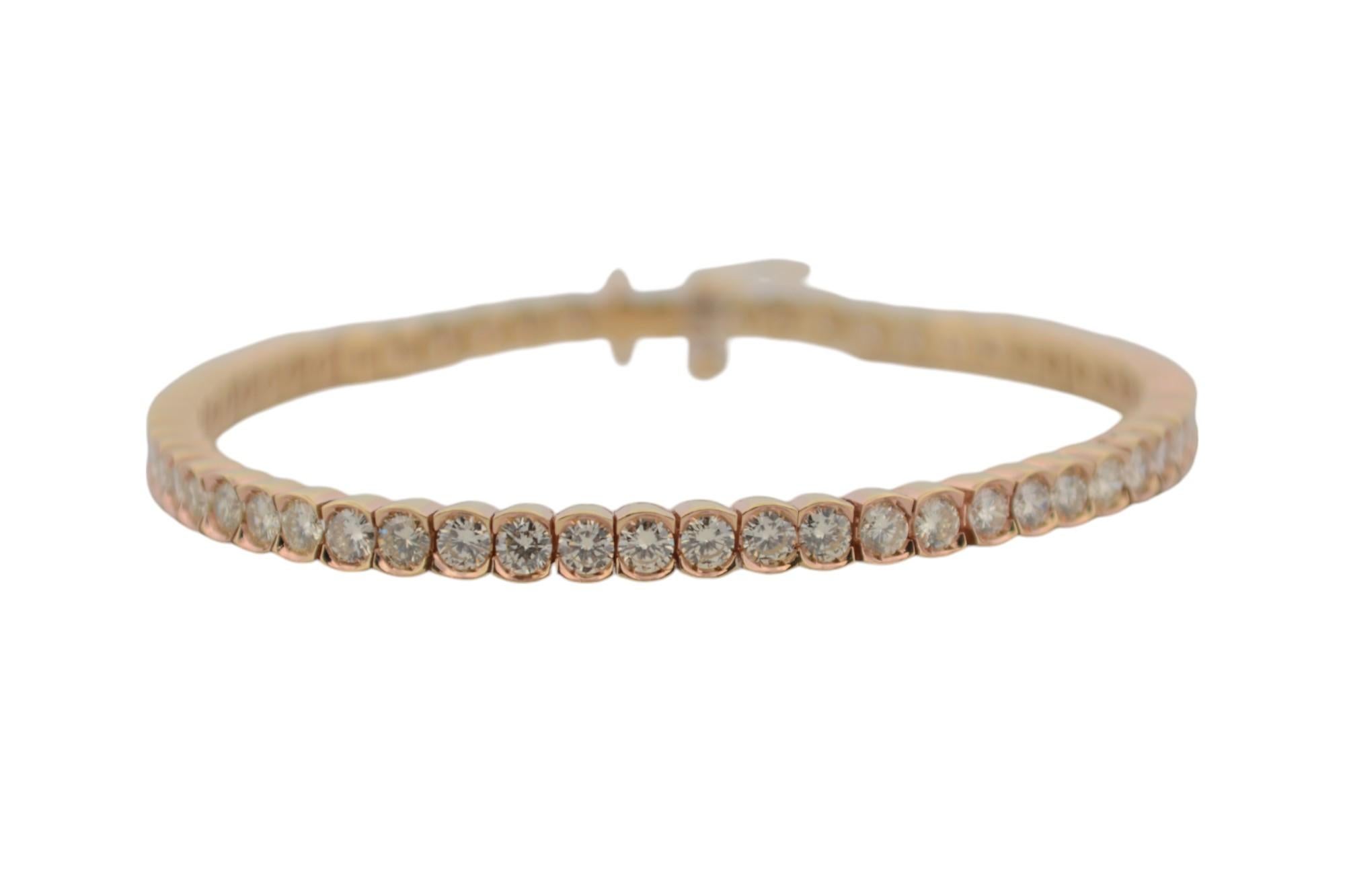 Taglio brillante Bracciale Tennis in oro giallo 18K con diamanti in vendita
