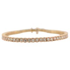 18K Yellow Gold Tennis Bracelet With Diamonds