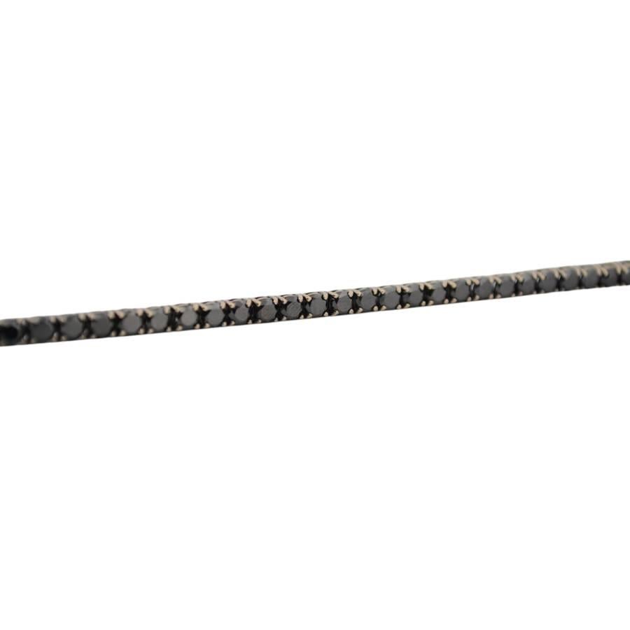 Bracelet tennis en or jaune 18 carats avec diamants noirs naturels Excellent état - En vente à București, București
