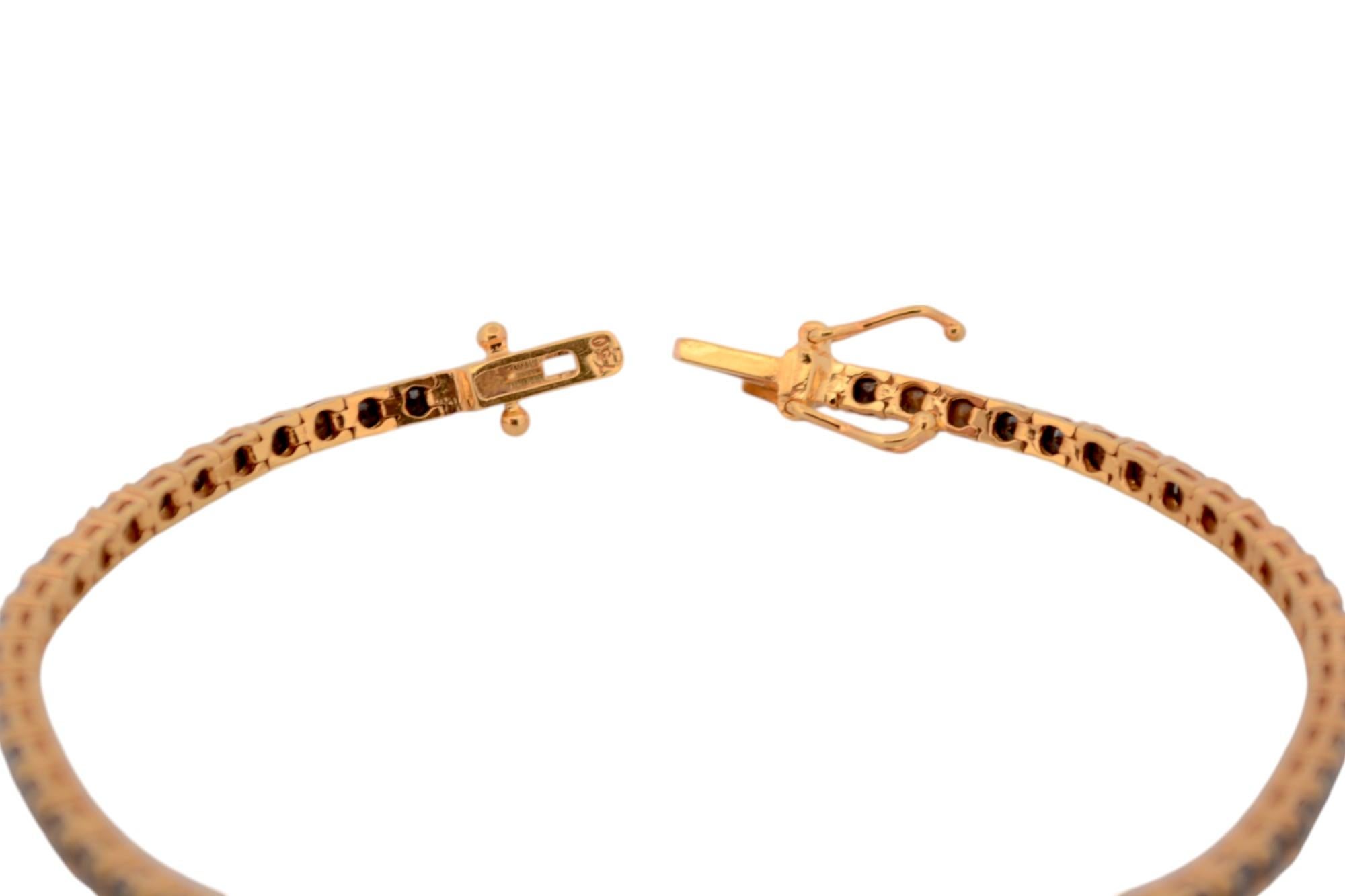 Pulsera de tenis de oro amarillo de 18 quilates con diamantes negros naturales_125745 en venta 1