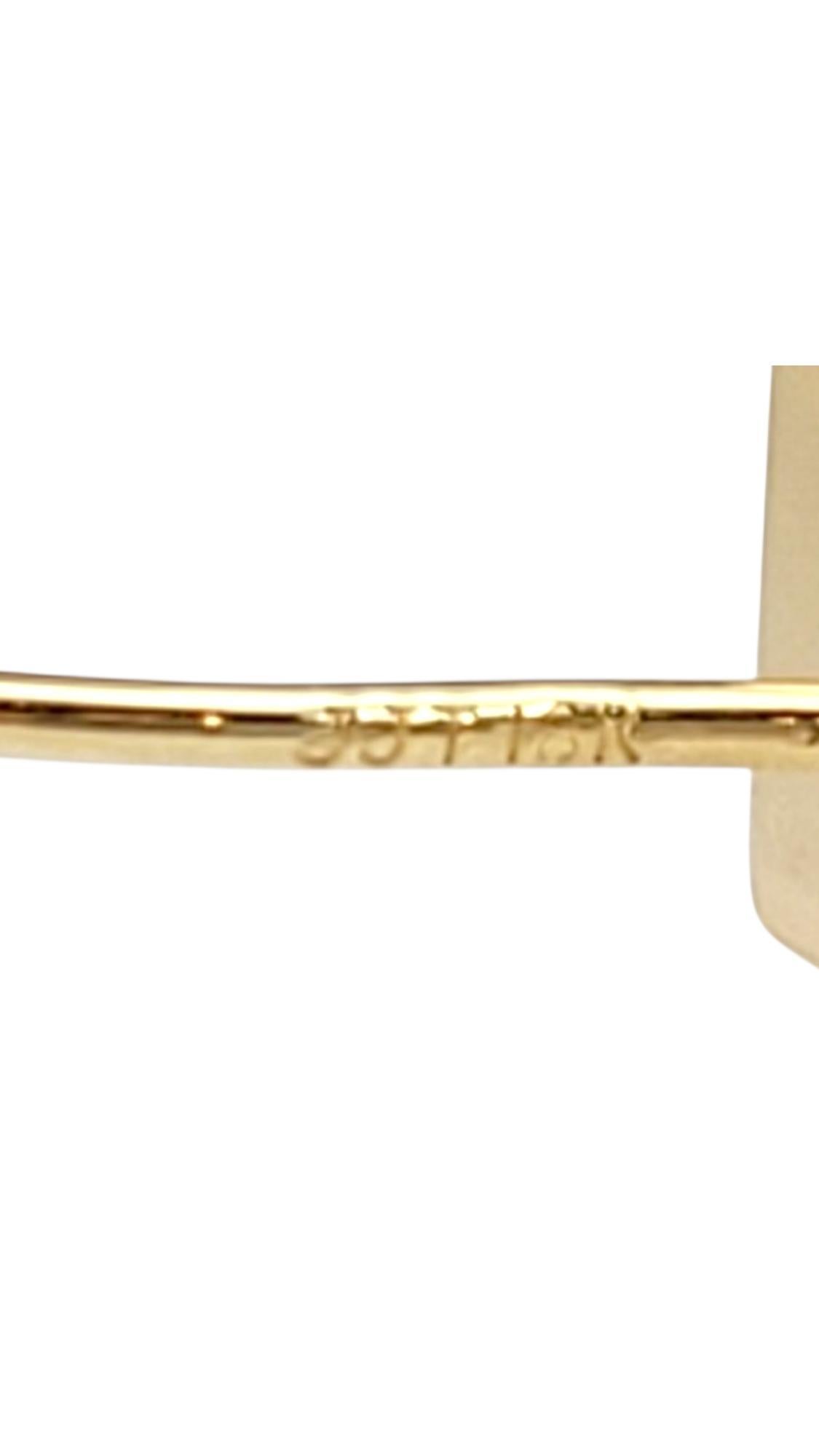 18K Yellow Gold Textured Hoop Earrings #21737 For Sale 3