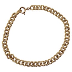 18k Yellow Gold Textured Link Bracelet #23193