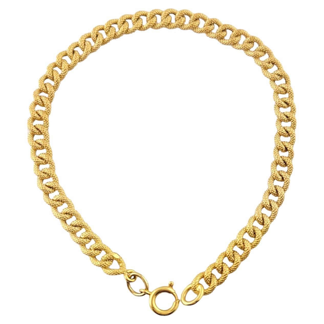 Textured Link Yellow Gold Bracelet For Sale at 1stDibs