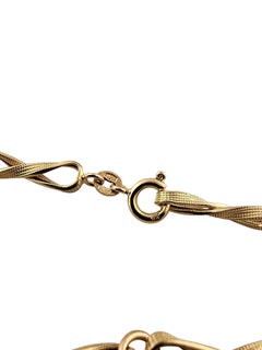 18k Yellow Gold Textured Twisted Link Bracelet #23126