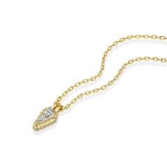 18k Yellow Gold "The Snake" Pendant Necklace With 0.96ct Kite Shape Diamond