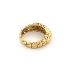 18K Yellow Gold Thick Band with Diamond Detailing