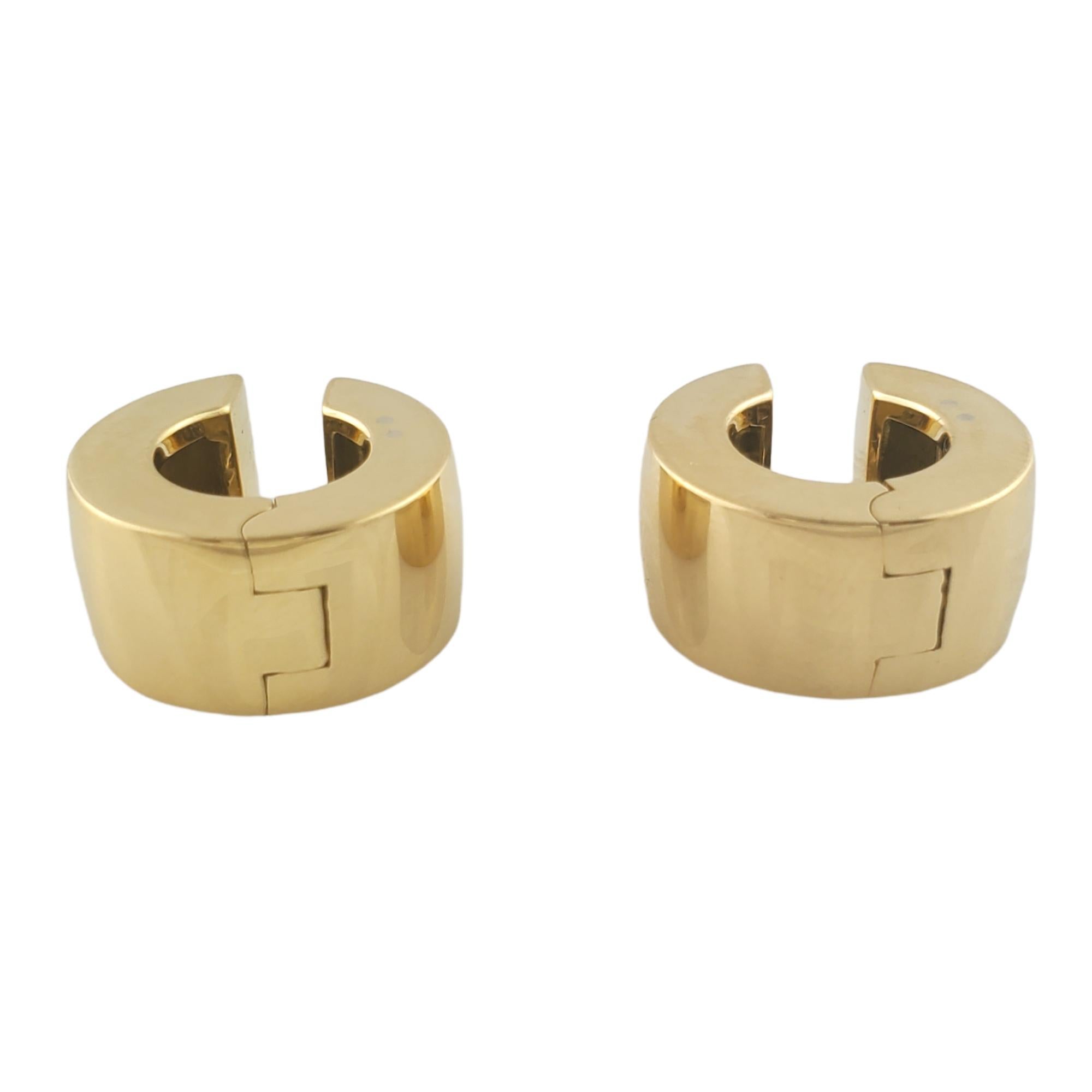 18k Gelbgold dicke Huggie Hoop-Ohrringe 6
