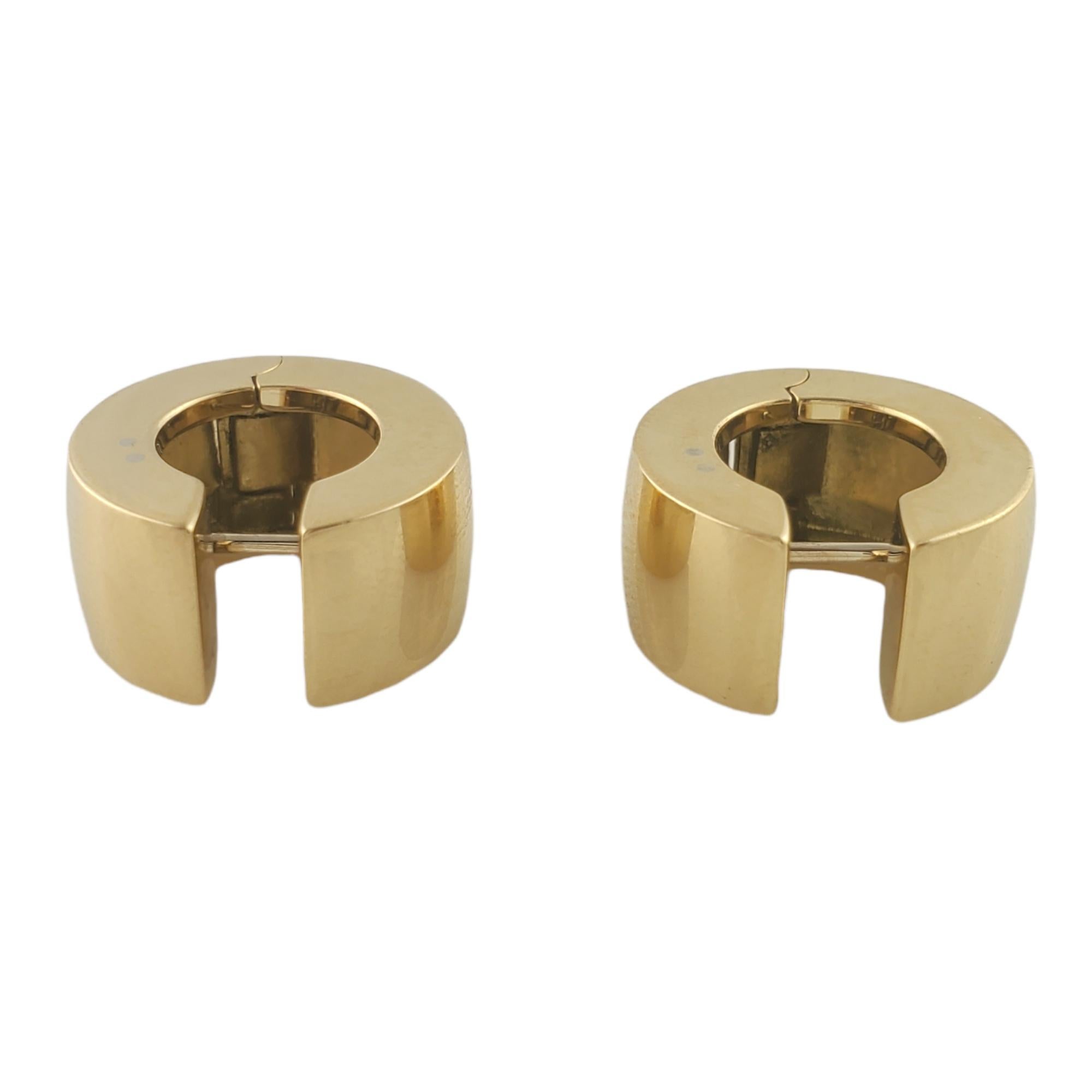 18k Gelbgold dicke Huggie Hoop-Ohrringe 1