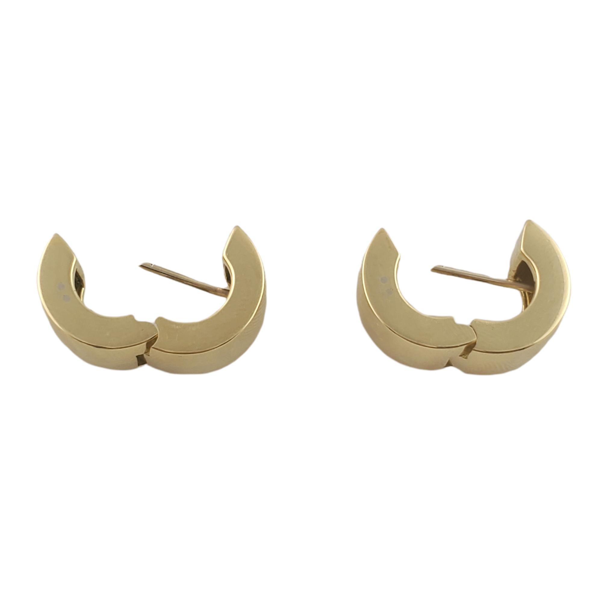 18k Gelbgold dicke Huggie Hoop-Ohrringe 2