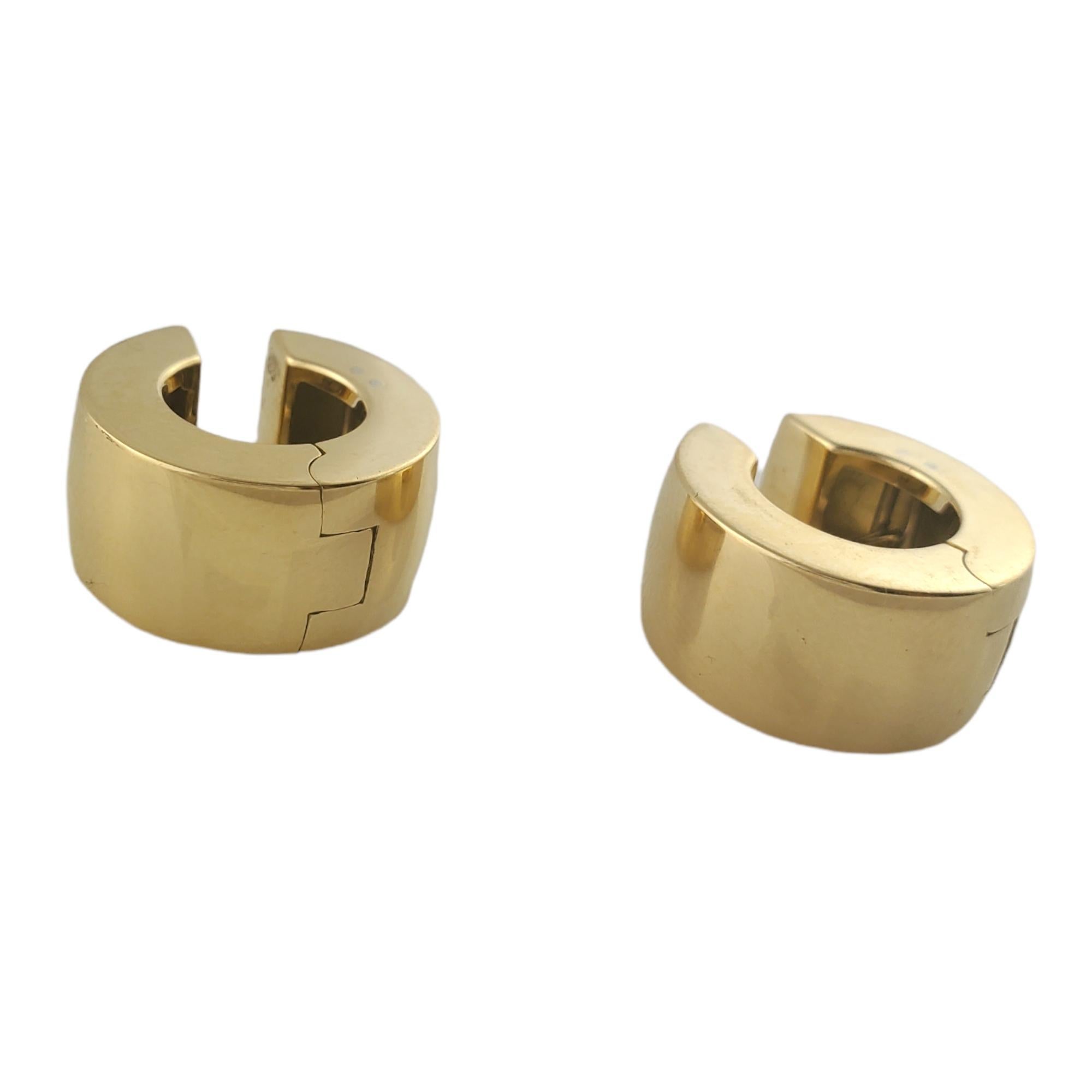 18k Gelbgold dicke Huggie Hoop-Ohrringe 4