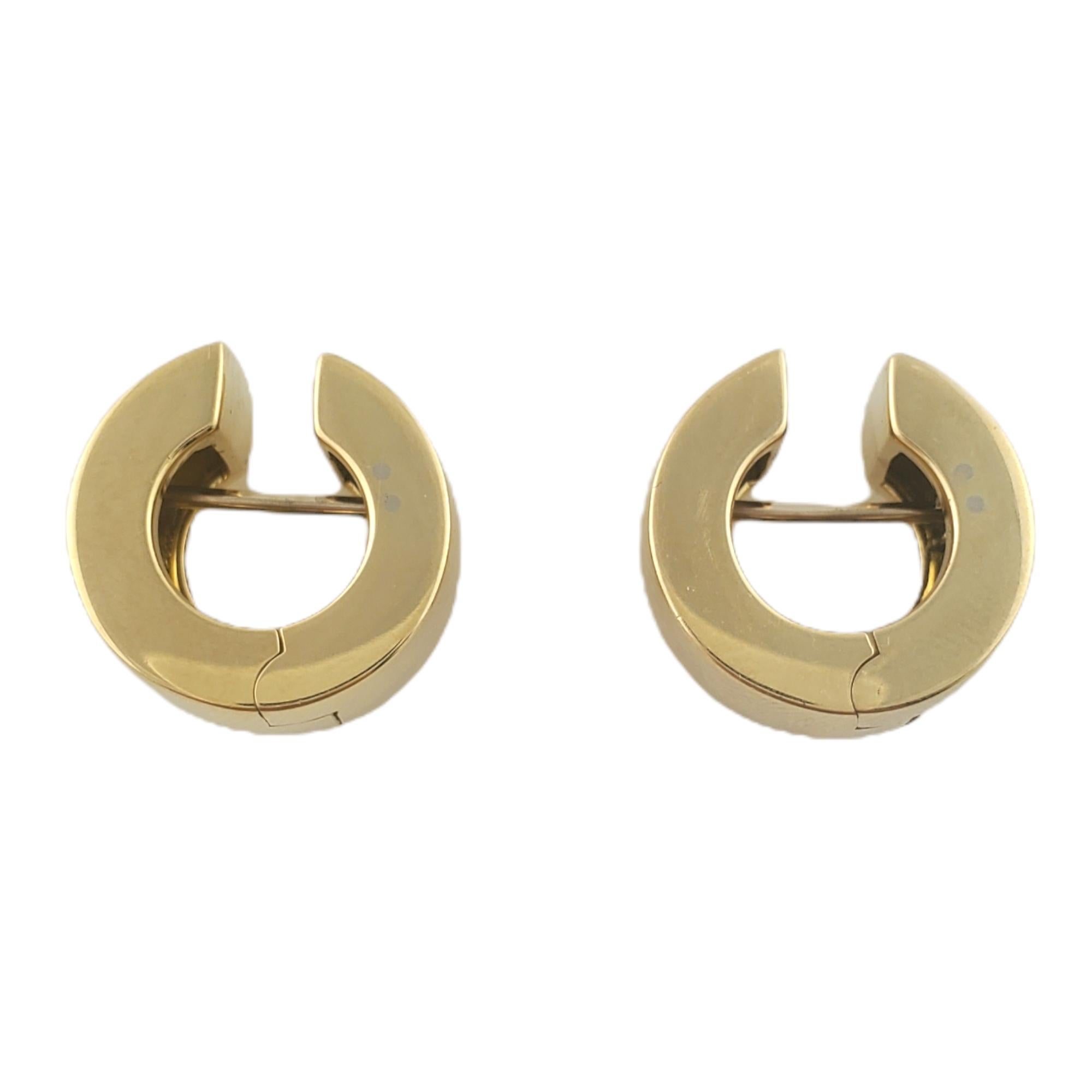 18k Gelbgold dicke Huggie Hoop-Ohrringe 5