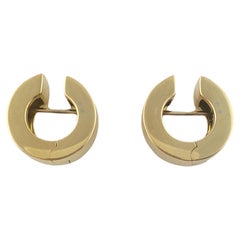 18k Gelbgold dicke Huggie Hoop-Ohrringe